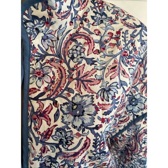 Quilted Floral Print Women's Jacket 7 FOR ALL MANKIND w/Pockets / Size Medium /0 - Picture 4 of 12